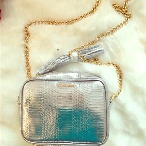 NWT Victoria Secret metallic bag with gold chain